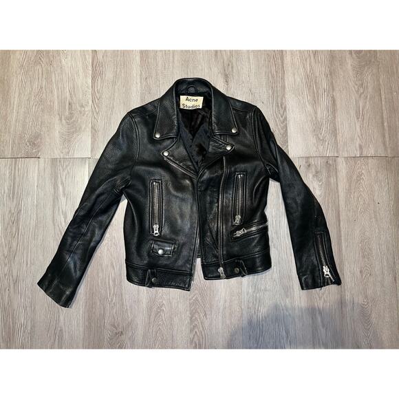 Acne Studios - Mock Leather Biker Jacket/ L / Black - Picture 2 of 9